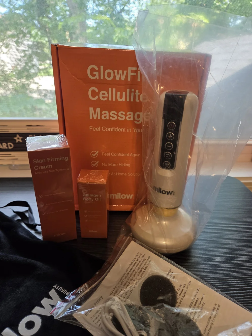 NIB Milow GlowFit Cellulite Massager Kit - Cordless Body Sculpting